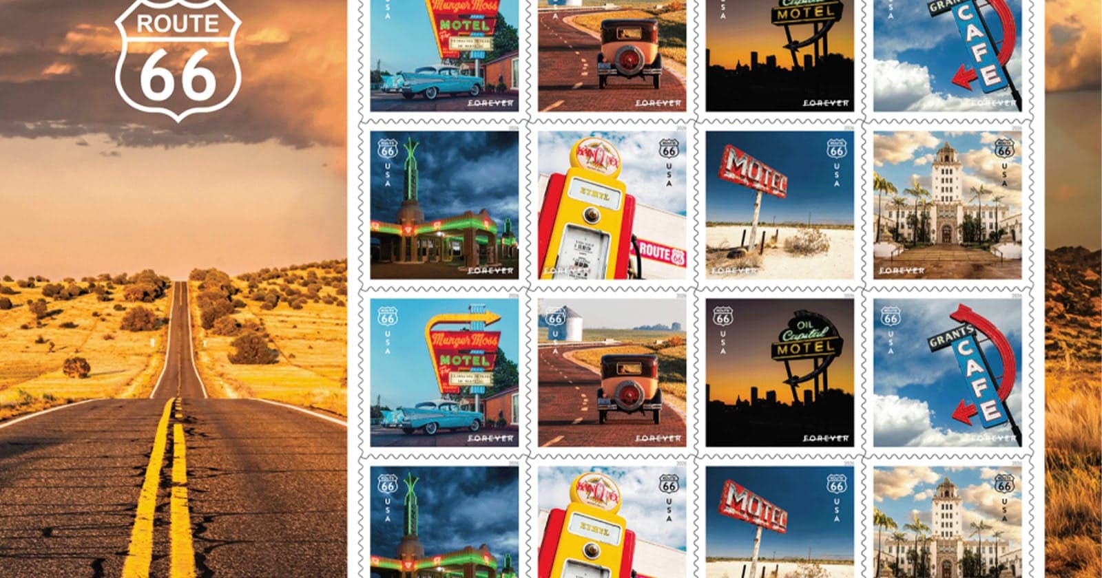 Photographer’s Images of Route 66 Released on USPS Stamps
